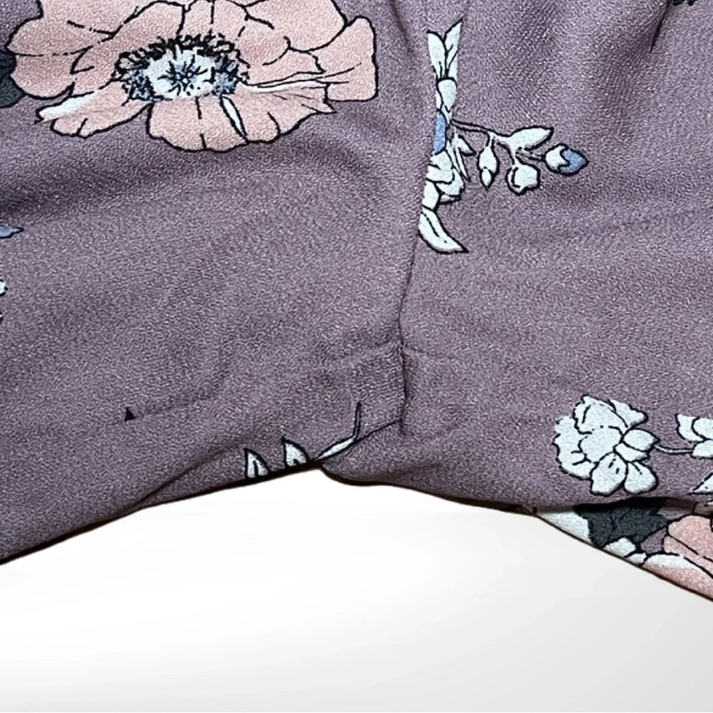 Sadie and Sage Wide Leg Floral Lined Trousers Mauve and Pink Size Small EUC​​​​​ - Picture 6 of 10